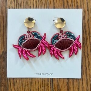 Colorful Crab Beaded Earrings